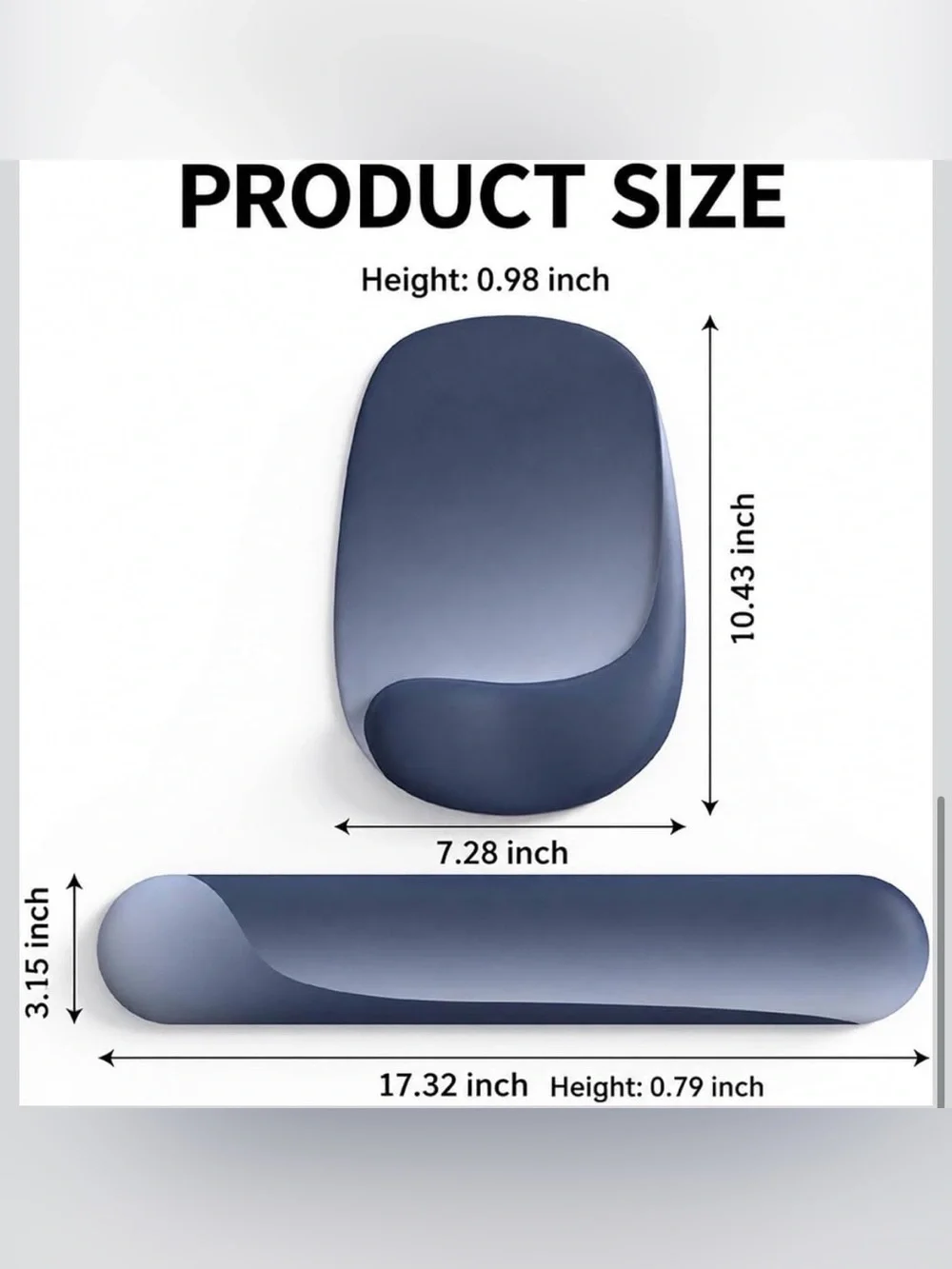 New Open Box Green Curved Ergonomic Gel Mouse Pad with Wrist Rest